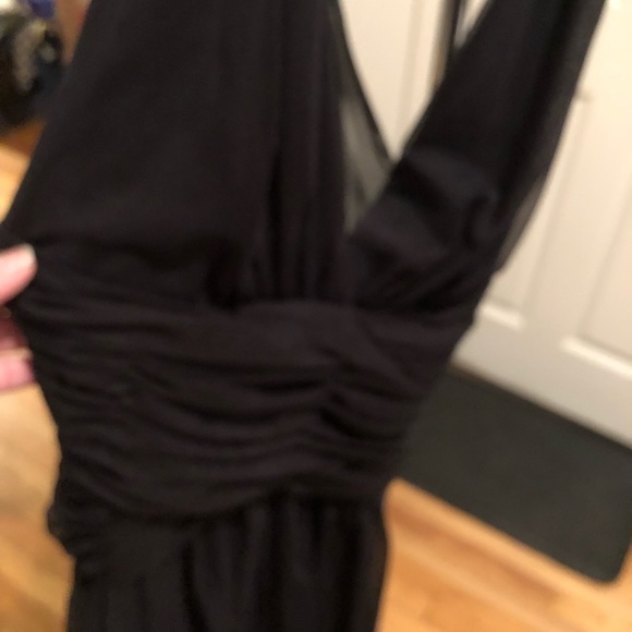 Calvin Klein  size 12 black PARTY DRESS low back sheer & flowy  halter dress - Picture 3 of 16